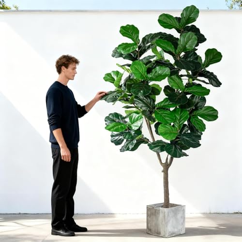 Large Artificial Trees with Pot Indoor Outdoor Realistic Floor Fake plantas Tall Faux Fiddle Leaf...