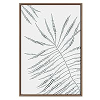 SIGNWIN Framed Canvas Wall Art Tree Leaves Geometric Patterns Digital Art Modern Art Contemporary Relax/Calm Black and White for Living Room, Bedroom, Office - 16