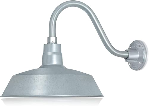 14 pulgadas. RLM Warehouse - Pantalla con brazo de cuello de cisne y bombilla Led A19 5000K de 9W