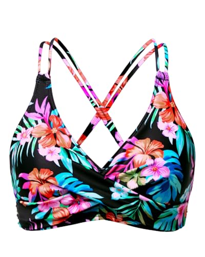 Image of Holipick Twist Front Bikini Tops for Women - Push Up Bathing Suit Top Padded Swimsuit Top