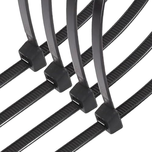 Zarivy Black 7.2 X 450Mm Nylon Cable Ties Ideal For Bundling Cables And Securing Items In Diy Projects