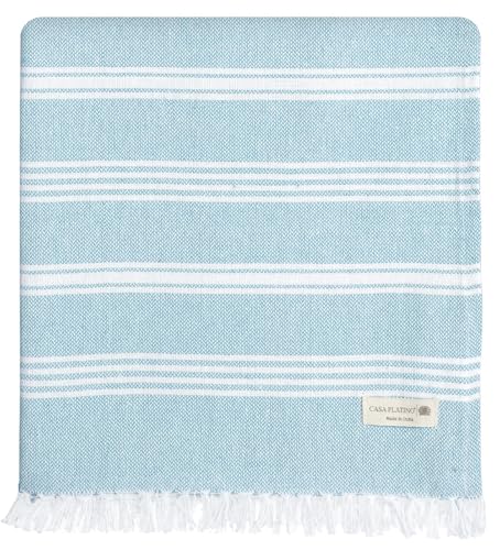 Casa Platino Pre-Washed Large Beach Towels, 39'x71' Lightweight and Soft Oversized Towel, Quick Dry Sand Free Fabric for Outdoor Use, Great for Lounging, Sunbathing, or Drying Off – Ice Blue