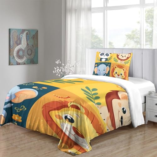 Housse de couette éléphant impression 3D microfibre respirante 135x200 - 5