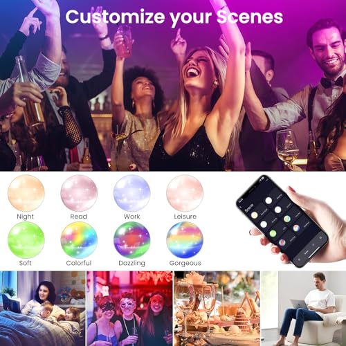 ALUSSO 4 Stück WIFI Einbaustrahler Led,6W 600LM 3000K-6500K Dimmbar mit APP Alexa,68-75mm Lochmass IP54 Deckenspots für Wohnzimmer und badezimmer