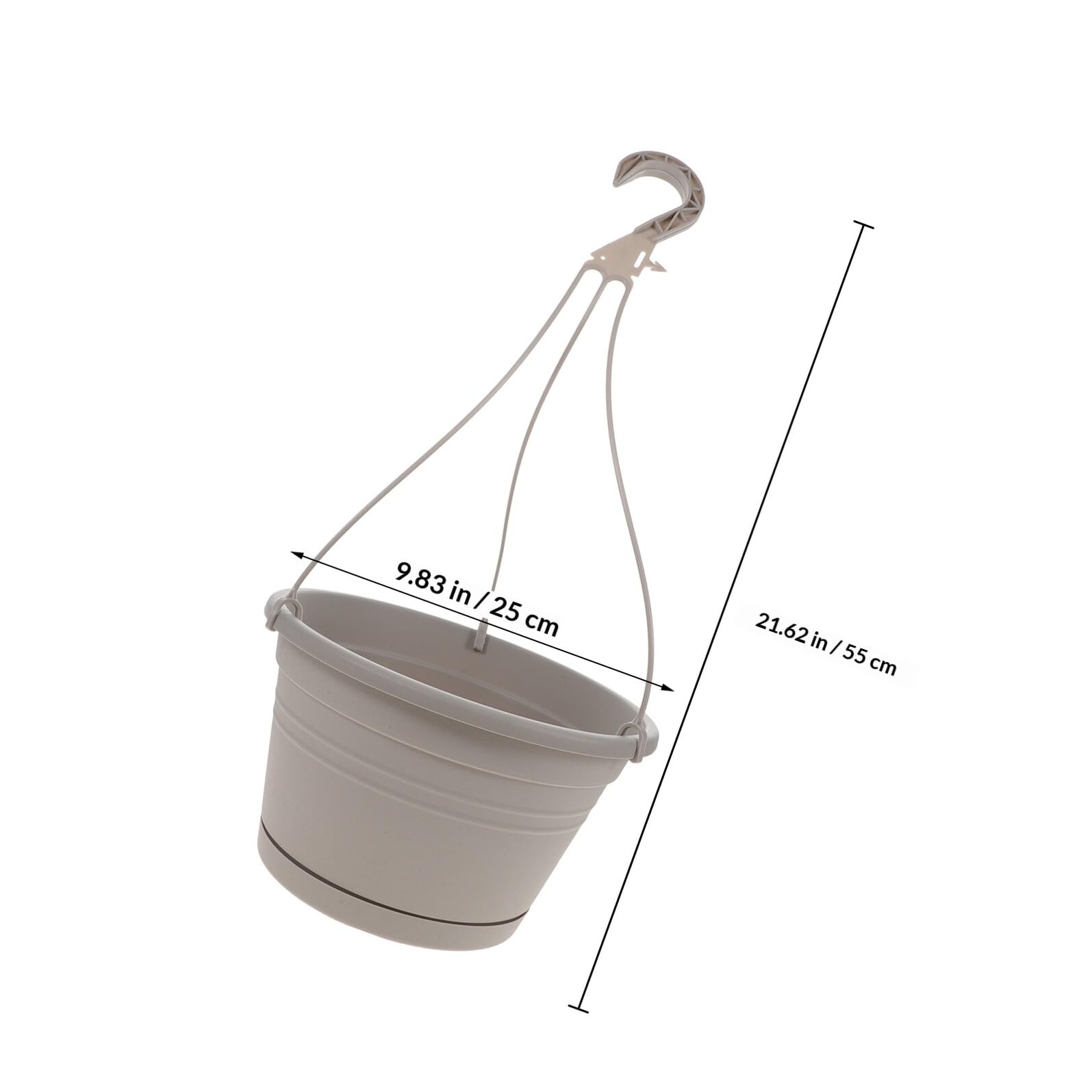 Set 3 Pezzi Vasi Appesi in Plastica per Piante da Balcone e Giardino, Portavasi Sospesi Multifunzionali Ganci per Decorazione Casa e Esterni