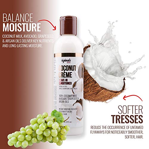 Originals By Africa's Best Coconut Crème Leave-In Hair Conditioner, Instant Moisture Recovery Treatment For Dry, Brittle Hair, 8 Oz #TOP1