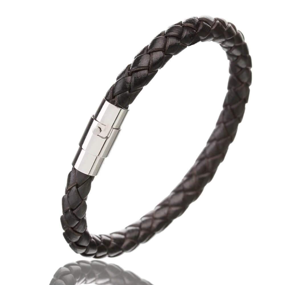 dc Jewels Simple Brown Rope Design Leather Bracelet for Men (B082621VD9) Amazon Price History, Amazon Price Tracker