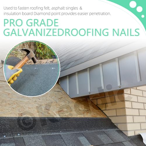 Keadic 400Pcs 3/4 1 1-1/4 Stahl Dachfilz Nägel Sortiment Set, 20/25/30mm Breitkopf Pins Haus Hardware Nagel für Dachfilz Isolierfolie Schaumbrett Befestigung (3/4 & 1 & 1-1/4)