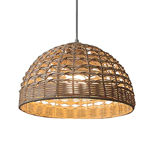 Suspension bohème demi-cercle lustre rotin Asie du Sud-Est lampe cuisine