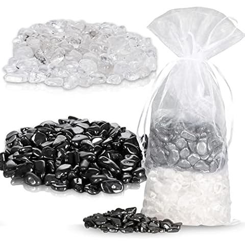 Puraja Premium Ladesteine und Entladesteine | Hämatit und Bergkristall | 100% echte Edelsteine | Handverlesene Mischung | Zum Laden und Entladen von Edelsteinen, Heilsteinen, Trommelsteinen Cover