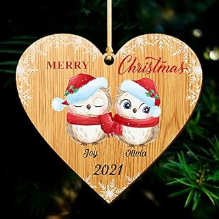 Personalised Christmas Tree Decorations Custom Xmas Tree Decoration Personalised Christmas Tree Bauble for Family UV Print Wood Christmas Decorations 2022 (Round Family of 4)