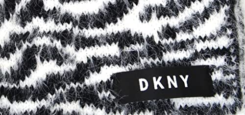 Save On Product Designer Donna New York Women's Fuzzy Animal Zebra Print Knit Scarf (White Black)2