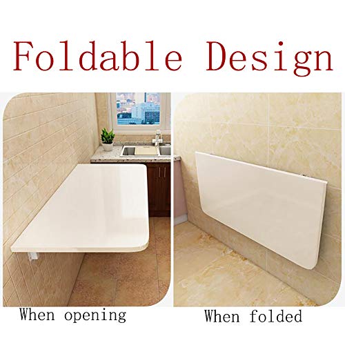 Table murale rabattable blanche de 60 kg max - Petit bureau flottant