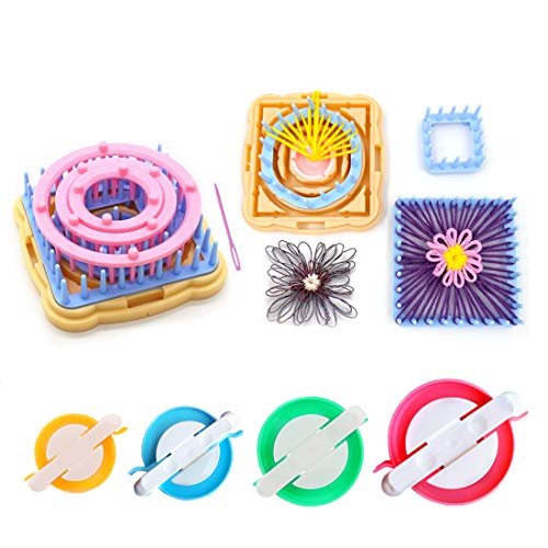 Ayasee Flower Loom, Knitting & Weaving Kit, Flower & Pom Pom Maker, Multi-Size Looms, Premium ABS Plastic, Versatile Design