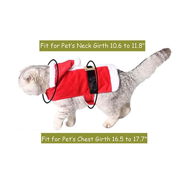 Bolbove pet christmas santa claus suit costume with hat for cats puppies - image 8