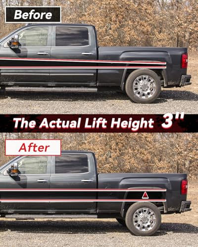 Image of PROEZE 3in Rear Leveling Block Kit for 1999-2024 Silverado Sierra 1500