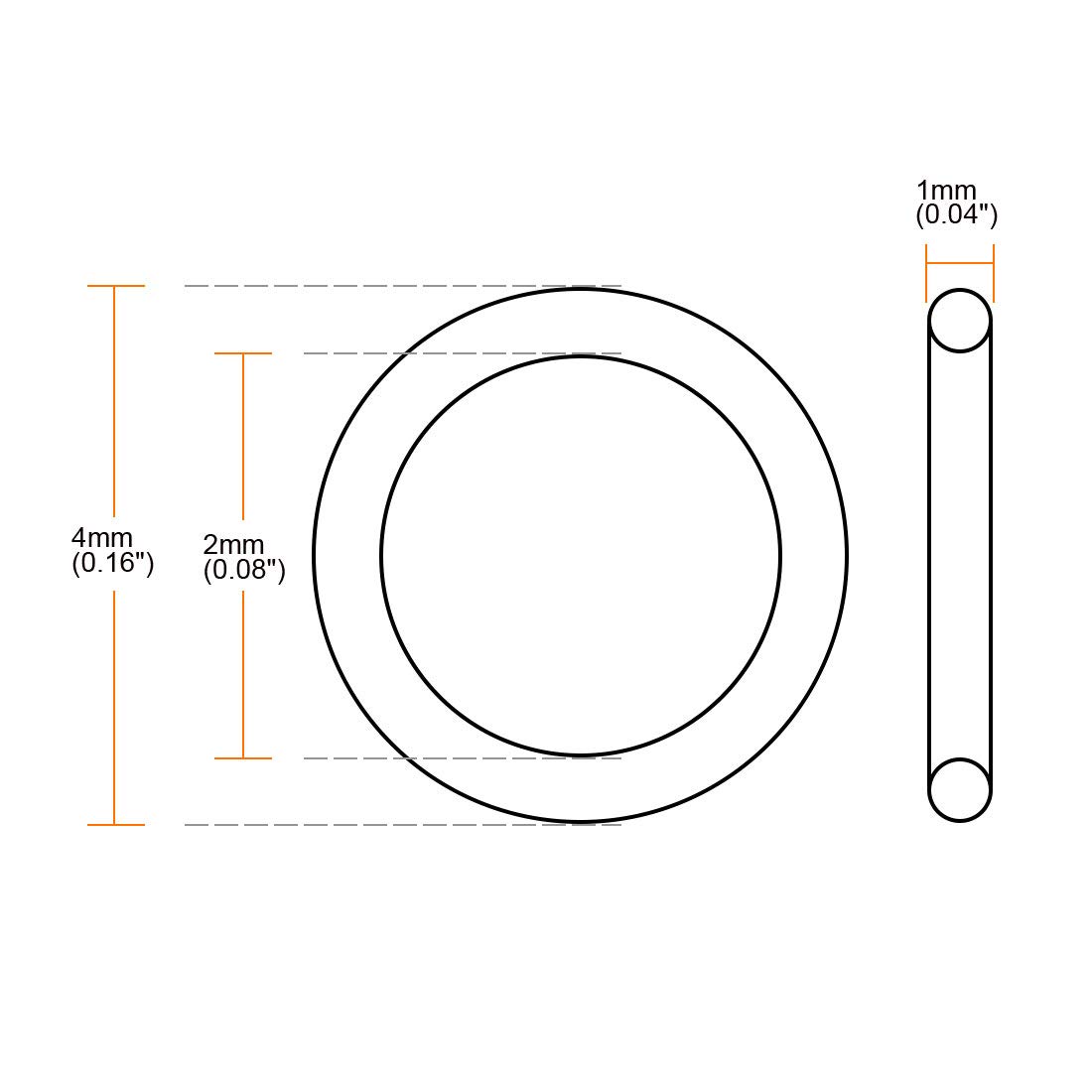 Sellify 100Pcs 4mmx1mm Nitrile Rubber O-Rings Heat Resistant Sealing Ring Grommets Black 1