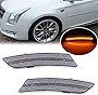 LED Front Side Marker Lamps Replacement for Cadillac XTS 2013 2014 2015 2016 2017 Clear Lens Amber LED Turn Singal Lights Kits Replace OEM Sidemarker Lamps