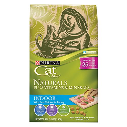 Purina Cat Chow Dry Cat Food, Naturals Indoor, 3.15 Pound Bag, Pack Of 6