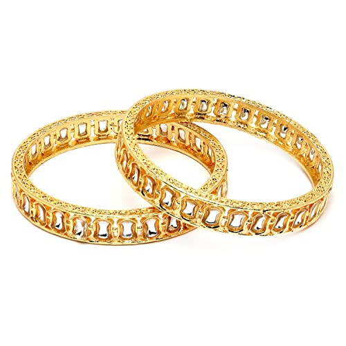 Karatcart Set of 2 Gold Plated Bangles for Women Deal