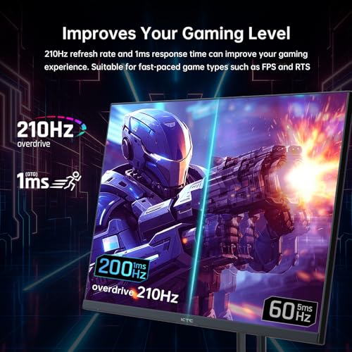 undefined KTC 27 Inch QHD Gaming Monitor, 2K 200Hz Up to 210Hz 1ms Fast IPS Computer Monitor, HDR400, 1440P with Adaptive Sync, Built-in Speakers, HDMI Displayport, Tilt Adjustment, VESA Compatible, H27T22C-3 の商品画像 1