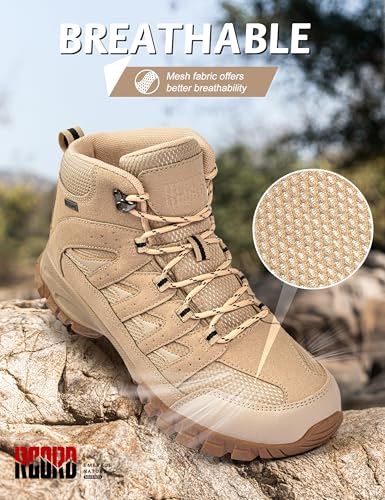 R CORD Hiking Boots Women Waterproof Breathable Non-Slip Womens Hiking Boots Arch Support for Rocky Trails Mountain Climbing & All-Day Comfort 5