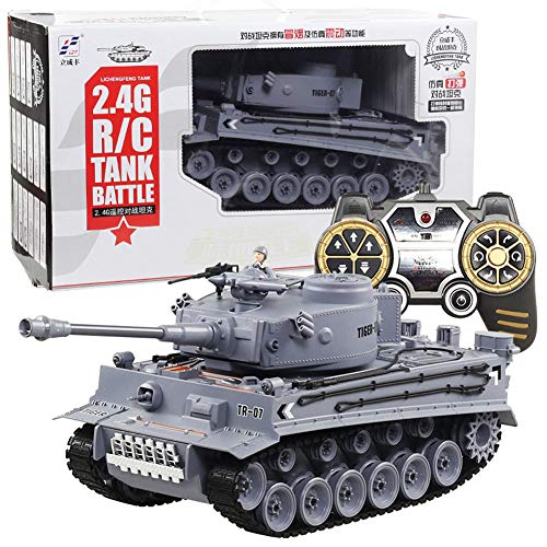 Believe Telecomandato RC I 2.4GHz R/C Tank Modello con Funzione di Scatto, Suono Carro Armato RC del Carro Armato di Controllo Remoto Alto Simulato Regalo per Bambini