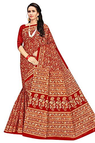 Image of TAMAIRA FASHION Mulmul Pure Cotton Saree For Woman Kalamkari Printed|Office Wear Daily Wear Sarees For Women Without Blouse Piece (Available in 9 Colours)