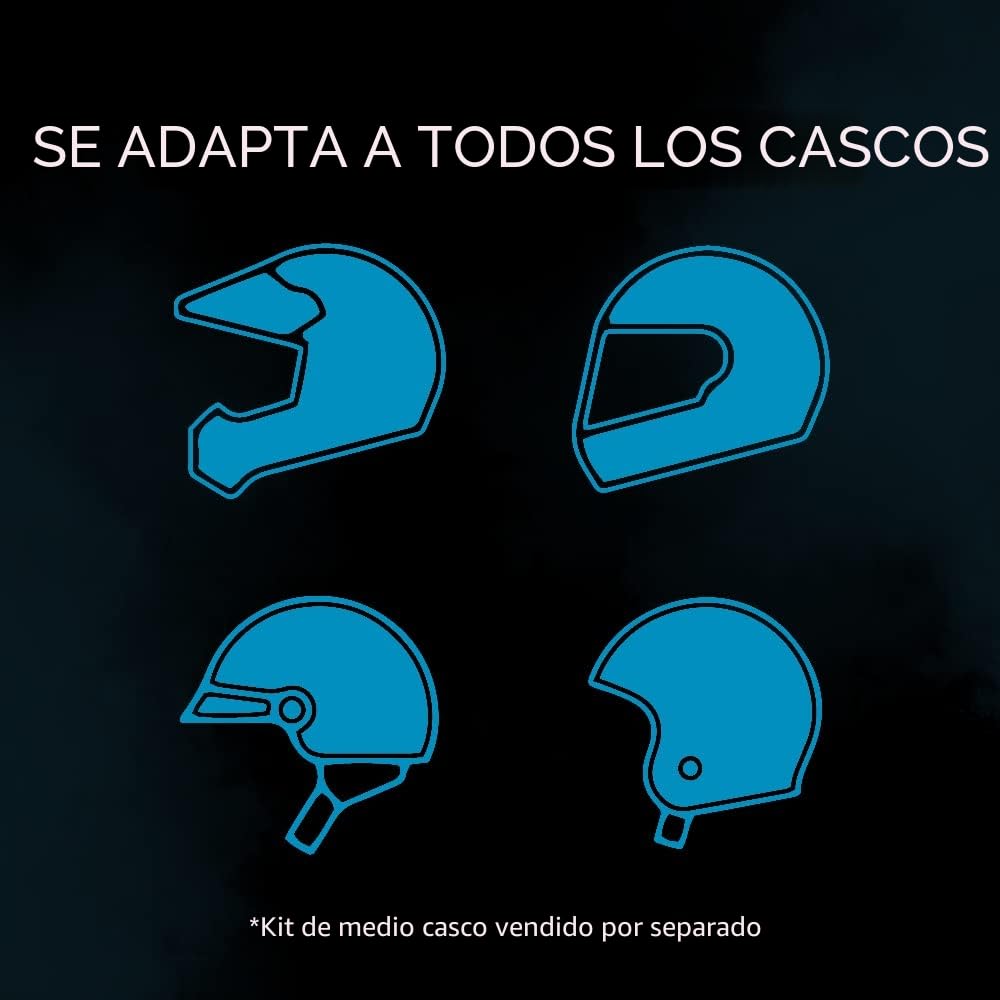 Cardo PACKTALK Edge Intercomunicador de Auriculares con Sistema de comunicación Bluetooth para Motocicleta - Paquete Doble, Negra