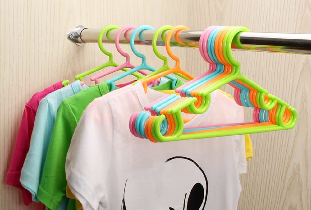 Kleiderbügel 10 Stück Kinder-Kleiderbügel Aus Kunststoff Für Kinder, Kleinkind-Kleiderbügel Für T-Shirts Und Hosen rutschfest Dick Kleiderbügel(Pink)