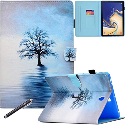 Galaxy Tab S4 10.5 Case with Pencil Holder, Newshine Premium Leather Anti-Slip Stand Cover Auto Sleep/Wake for Samsung Galaxy Tab S4 10.5 Inch Tablet 2018 (SM-T830/T835/T837), Blue