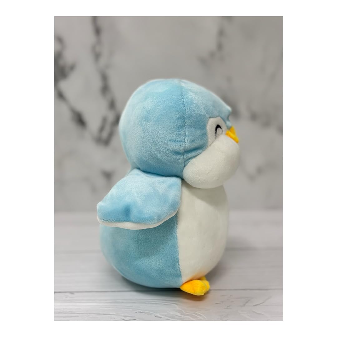EITHEO Baby Stuffed Animal Plushie β 25 cm Huggable Soft Teddy Plush Toy for Kids, Girls & All Ages, Adorable Cuddly Stuffed Toy, Multicolor (Penguin Blue) 3