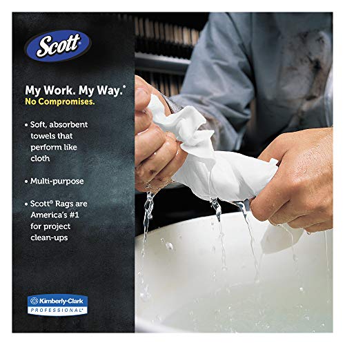 Image of Scott KCC 75260 Rags In A Box, Pop-Up Box, 10 X 12, White, 200 /box, 8 Boxes Per Carton