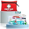 General Medi Mini First Aid Kit, 110 Piece Small First Aid Kit – Includes Emergency Foil Blanket, Scissors for Travel, Home, Office, Vehicle, Camping, Workplace & Outdoor (Red)
