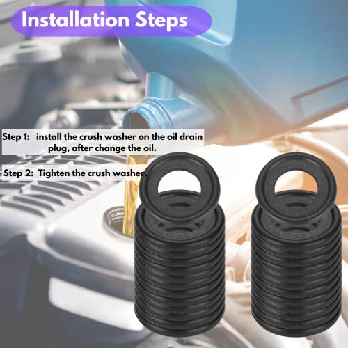 image for KOOPATZ 50PCS Rubber Oil Drain Plug Gasket Replacement for GMC Buick C