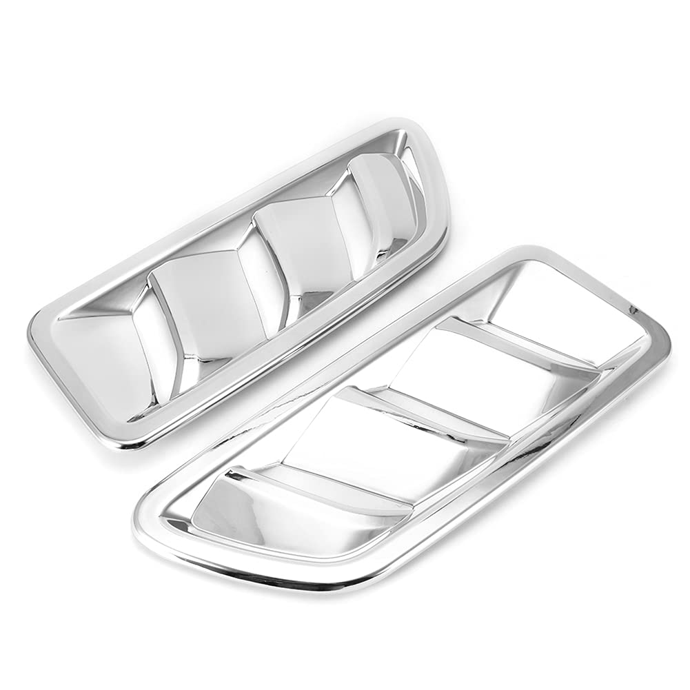 2 pezzi di rivestimento della copertura dello sfiato dell'uscita dell'aria del cofano motore per JL 2018+ Accessori decorativi antiruggine leggeri in ABS