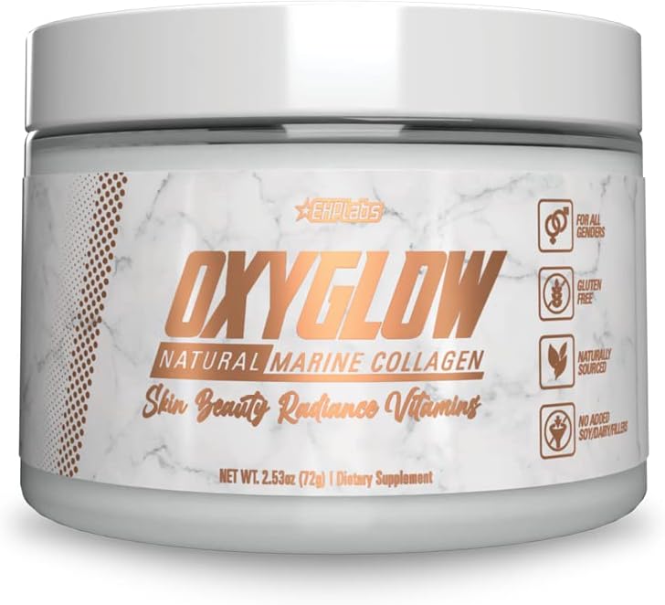 OxyGlow Natural Marine Collagen Powder - Hydrolyzed Marine Collagen Peptides Powder - Boosts Skin Elasticity & Firmness, Accelerates Nail Growth & Strengthens Hair, 30 Serves (Unflavored)