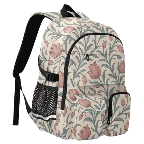 Mochila universitaria de tulipanes William Morris para el campus y tus escapadas 2