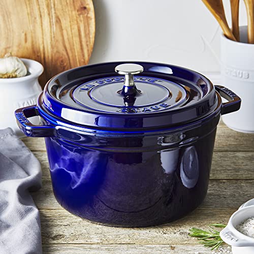Image of Staub Cast Iron 5-qt Tall Cocotte - Dark Blue, Made in France
