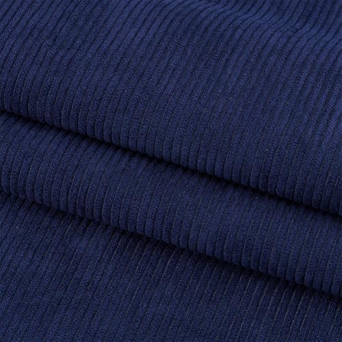 Tissu en velours côtelé stretch bleu nuit pour réparer un sofa ou coudre une veste