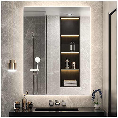 Keonjinn 30 x 36 Inch LED Mirror for Bathroom, Backlit