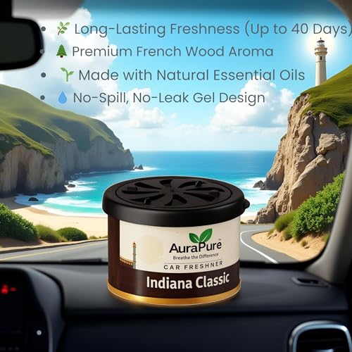 Image of Indiana Classic Gel Car Air Freshener | Long-Lasting Premium Gel | Car Dashboard Interior Perfume | Air Purifier Deodorizer | AP-INCLASSIC-100G Strong Scent for Car Cabin & AC Vent Freshness