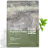 Numeira Dead Sea Magnesium Flake Bath Soak - 100% Pure Magnesium Chloride Flakes w/Peppermint Infused Essential Oil (8.82 oz Pouch)