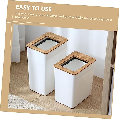 Cabilock Cubo de Basura con Tapa de Bambú para Cocina miniatura 5