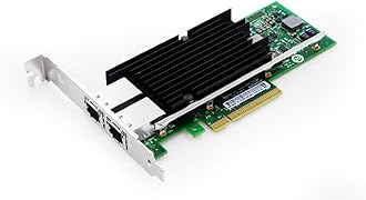 10Gb PCIe x8/x16 Converged Ethernet Network Card, Copper RJ45 Ports LAN Card NIC with Intel X540 Controller Server Support Windows Server/Windows/Linux/Vmware ESXI (X540-AT2 (RJ45 Port x 2))