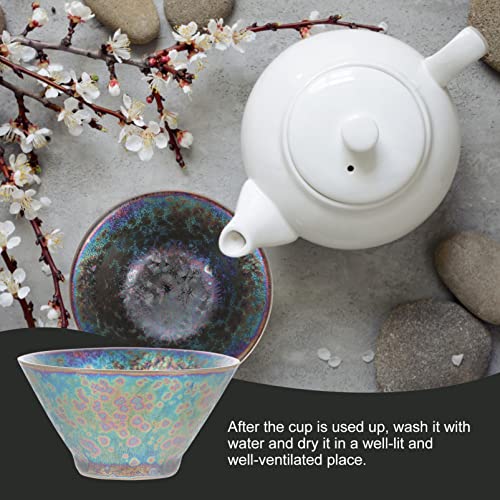 Lifkome Chinese Archaic Handmade Jian Ware Teacup Jianzhan Chinese Tea Cup Imitation Of Traditional Song Dynasty Jianzhan Temmoku Black With Protean Veins Ceramic Tea Cup #TOP4