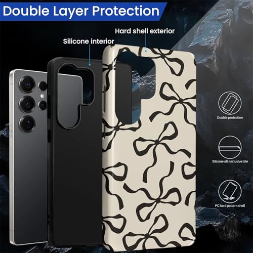 Coque Samsung S25 Ultra silicone rigide HL2 avec motif nœud noir - 2