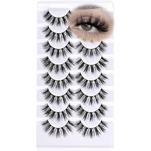 Mink Lashes Fluffy Wispy Eyelashes Natural Fake Eye Lash Pack 8D Short Strips Eyelash Reusable False Lashes for Doll Eye Small Dramatic Volume Spiky Cluster Strip Lashes (Fluffy | 9-16mm)