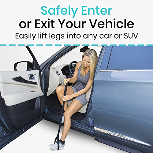 vive leg lifter strap 44 inch - rigid foot loop hand grip for adult senior elderly handicap disability pediatrics - long band mobility aid for car bed couch hip replacement wheelchair