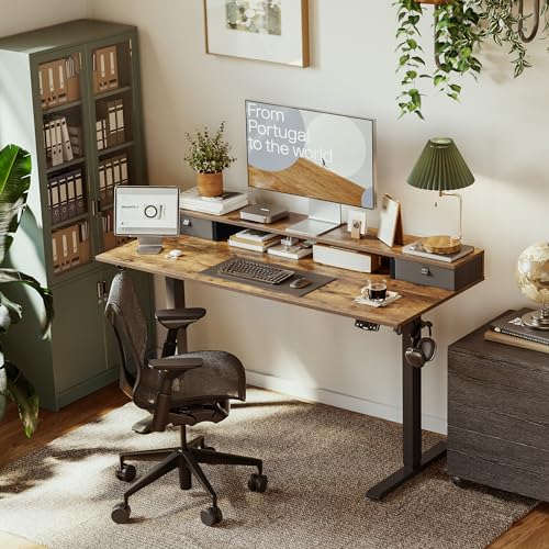 Agilestic Höhenverstellbarer Schreibtisch mit 2 Schubladen - Afbeelding 3